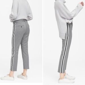 Banana Republic Straight SideStripe Gray Trouser